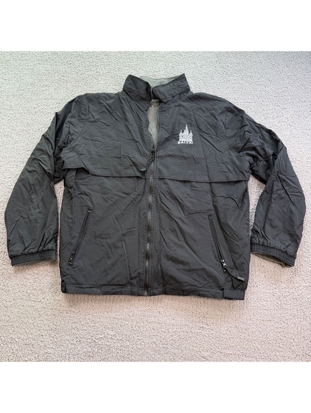 Princess Cruises Baltic Reversible Fleece Windbreaker Jacket Men's M Black Gray